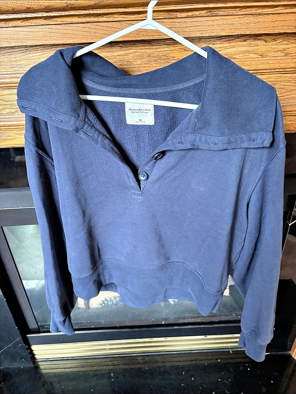 Abercrombie & Fitch Soft A&F Collection Henley Pullover in Blue Size Medium